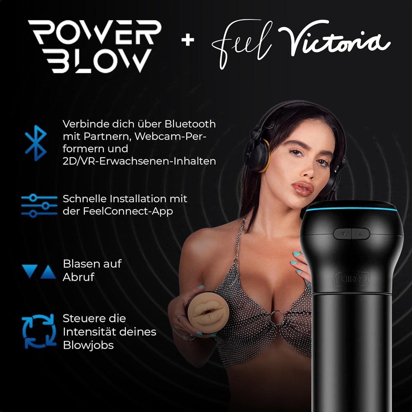 Masturbador Succionador Masculino Power Blow Kiiroo - Victoria June Boca