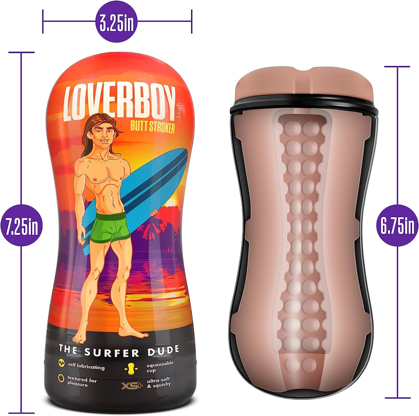 Masturbador Realista Ano De Hombre Apretado Suave Stroker The Surfer Dude - Self Lubricating Stroker