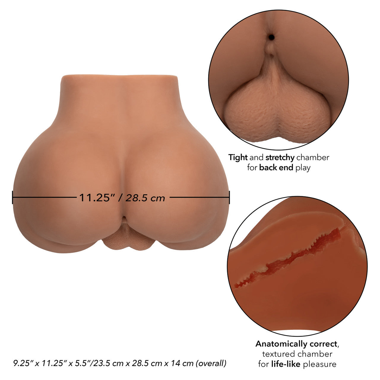 Masturbador Sensación Realista Ano Suave Stroke It Bottom Banger - Brown