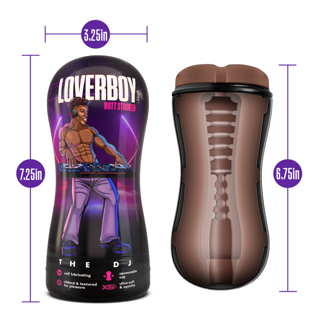 Masturbador Realista Ano Hombre Apretado Suave Loverboy - The DJ - Self Lubricating Stroker - Brown