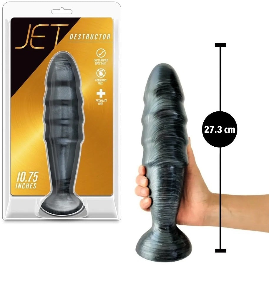 Plug Anal Grande 27cm Juego Anal Dildo Jet - Destructor - Carbon Metallic Black