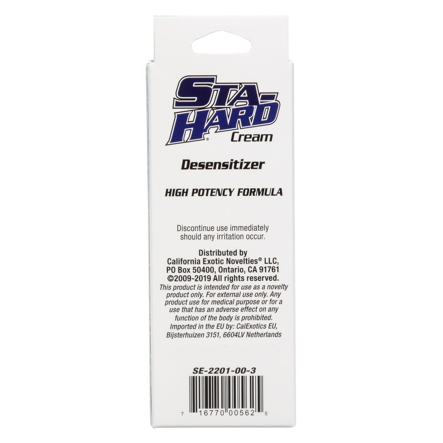 Retardante Sta-hard Desensibilizador Eyaculación Precoz Sta-Hard® Cream 2 oz - Packaged