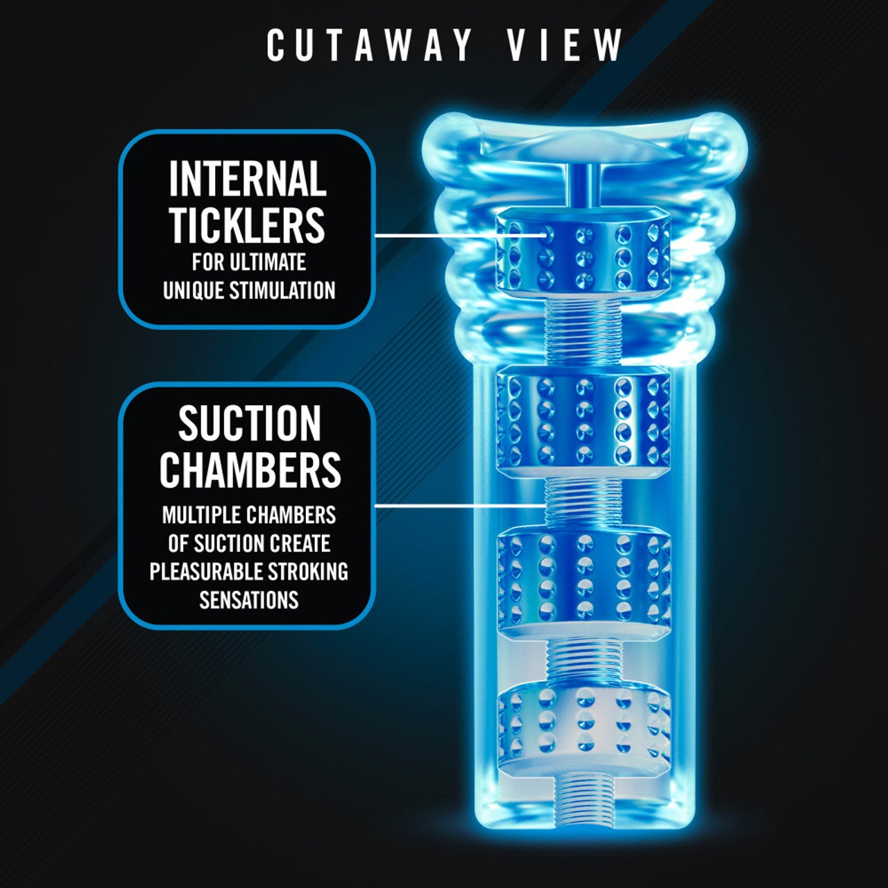 Masturbador Suave Textura Interna Brilla En La Obscuridad M for Men - Soft and Wet - All Nighter - Clear