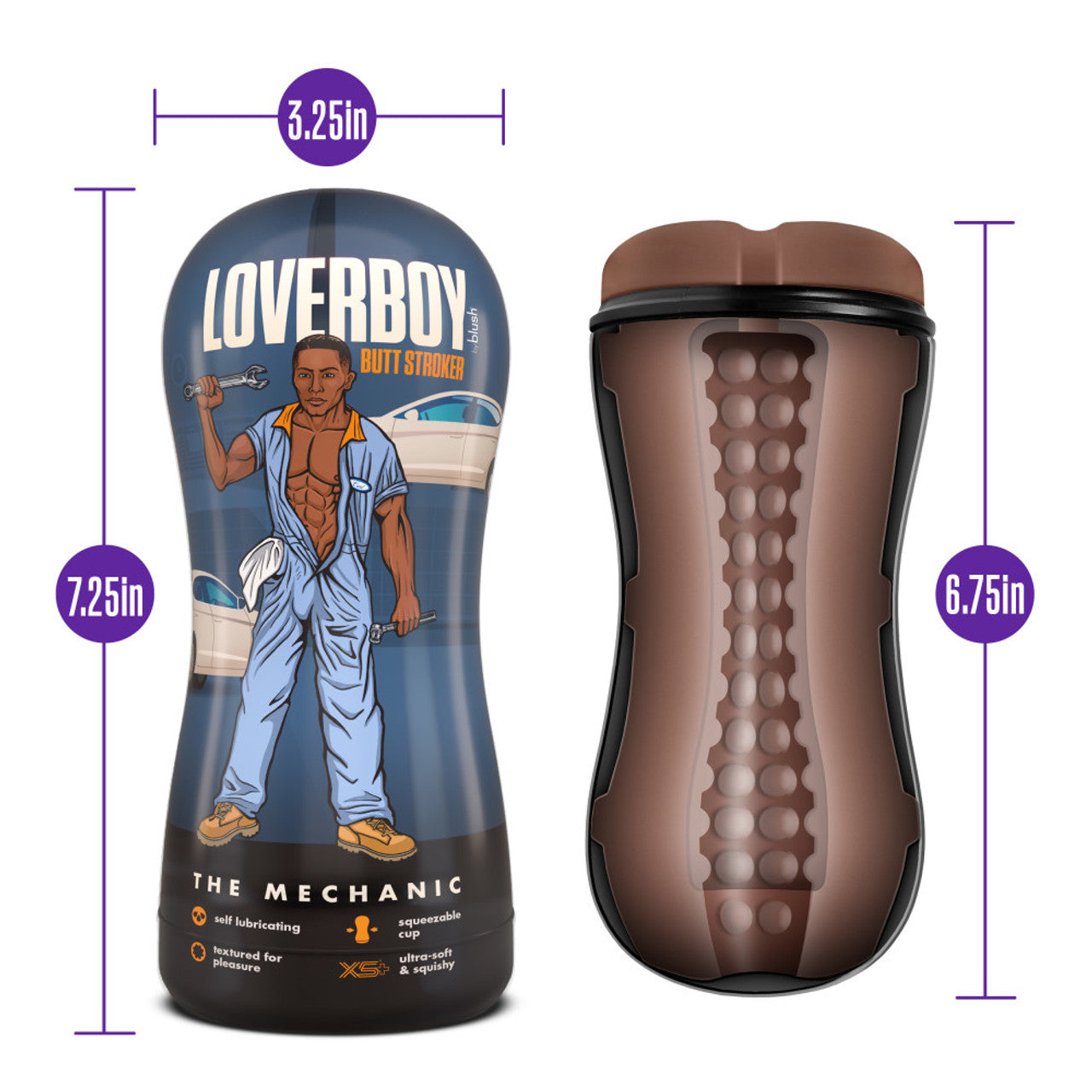 Masturbador Realista Ano De Hombre Apretado Stroker Loverboy - The Mechanic - Self Lubricating Stroker - Brown