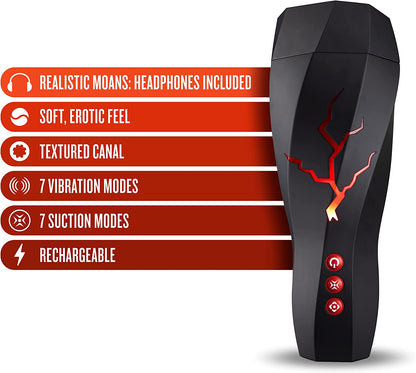 Masturbador Vibracion con Succion De Lujo M For Men - Storm - White