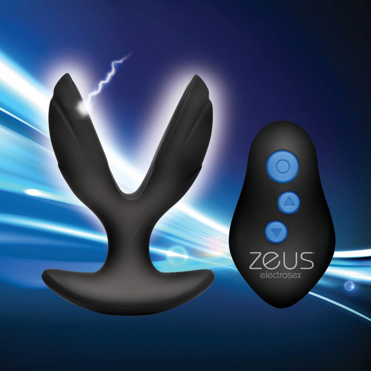 Plug Anal Electro-spread Potente Vibrador Estimulador Control Zeus Electrosex 64X Electro-Spread Vibrating and E-stim Silicone Plug