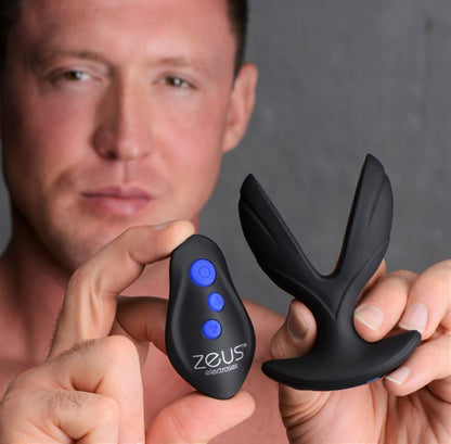 Plug Anal Electro-spread Potente Vibrador Estimulador Control Zeus Electrosex 64X Electro-Spread Vibrating and E-stim Silicone Plug